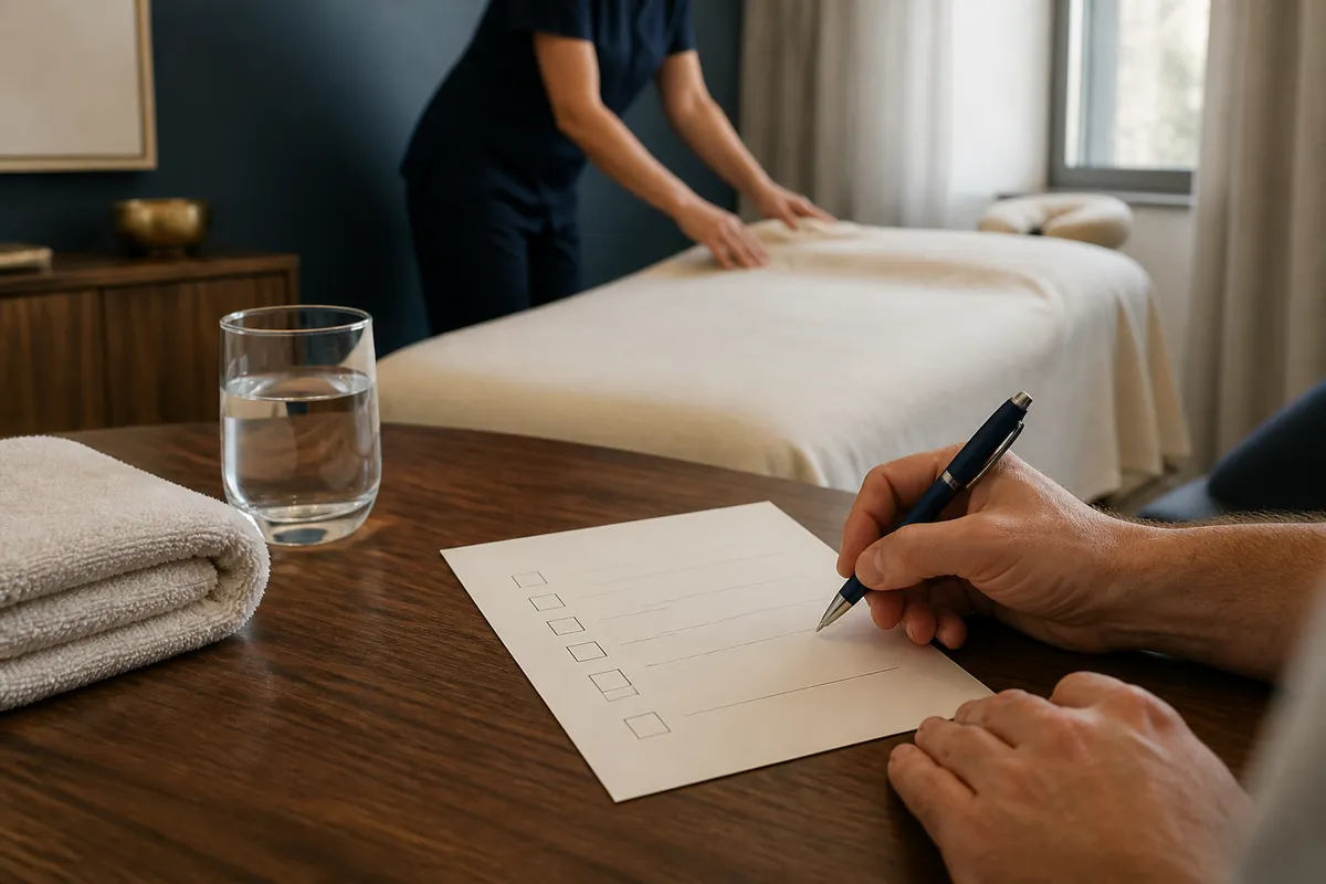Massage appointment response checklist