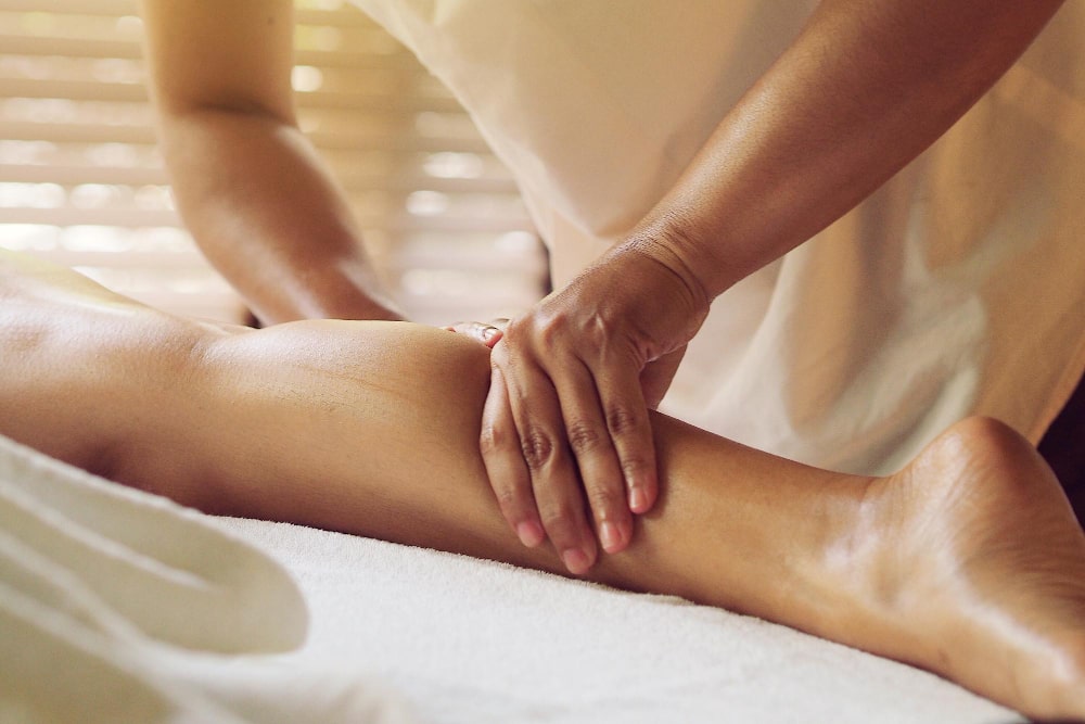 Lymphatic drainage massage session